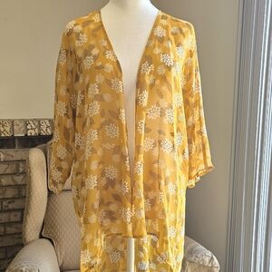 LuLaRoe Yellow Floral Kimono Wrap